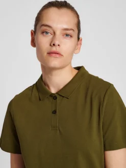hmlRED STRETCH POLO WOMAN